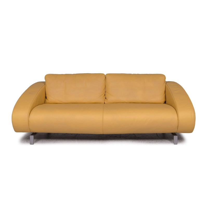 Machalke Leder Sofa Gelb Zweisitzer 