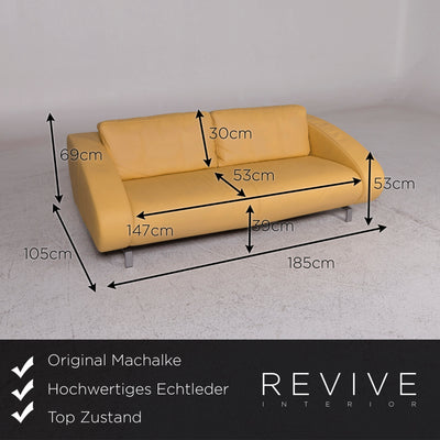 Machalke Leder Sofa Gelb Zweisitzer #10165
