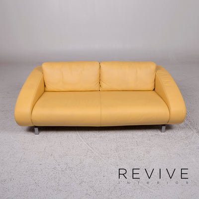 Machalke Leder Sofa Gelb Zweisitzer #10165
