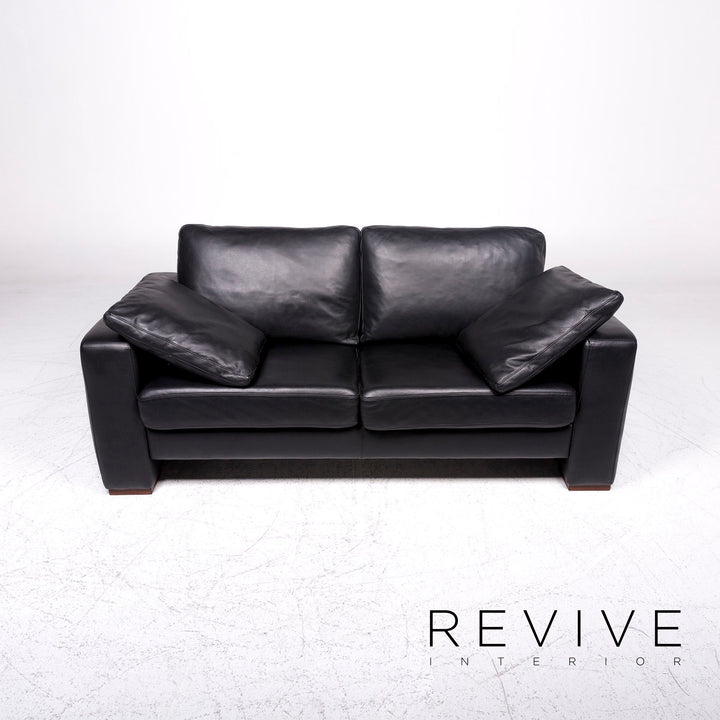 Machalke Leder Sofa Schwarz Zweisitzer Couch #9225