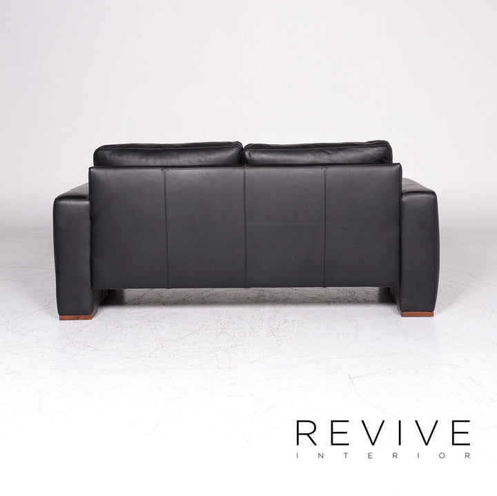 Machalke Leder Sofa Schwarz Zweisitzer Couch #9225