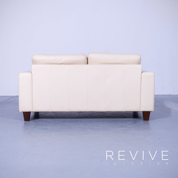 Machalke designer sofa leather cream beige two-seater couch modern genuine leather #3683