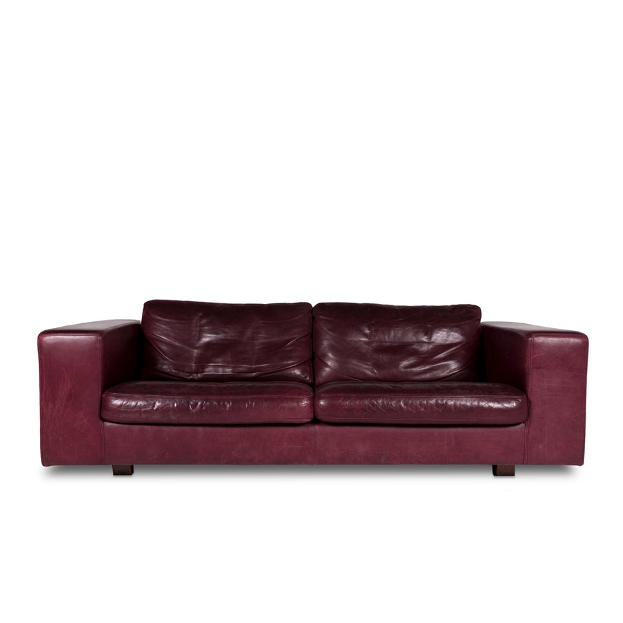 Machalke Leather Sofa Purple Two Seater Couch #10330