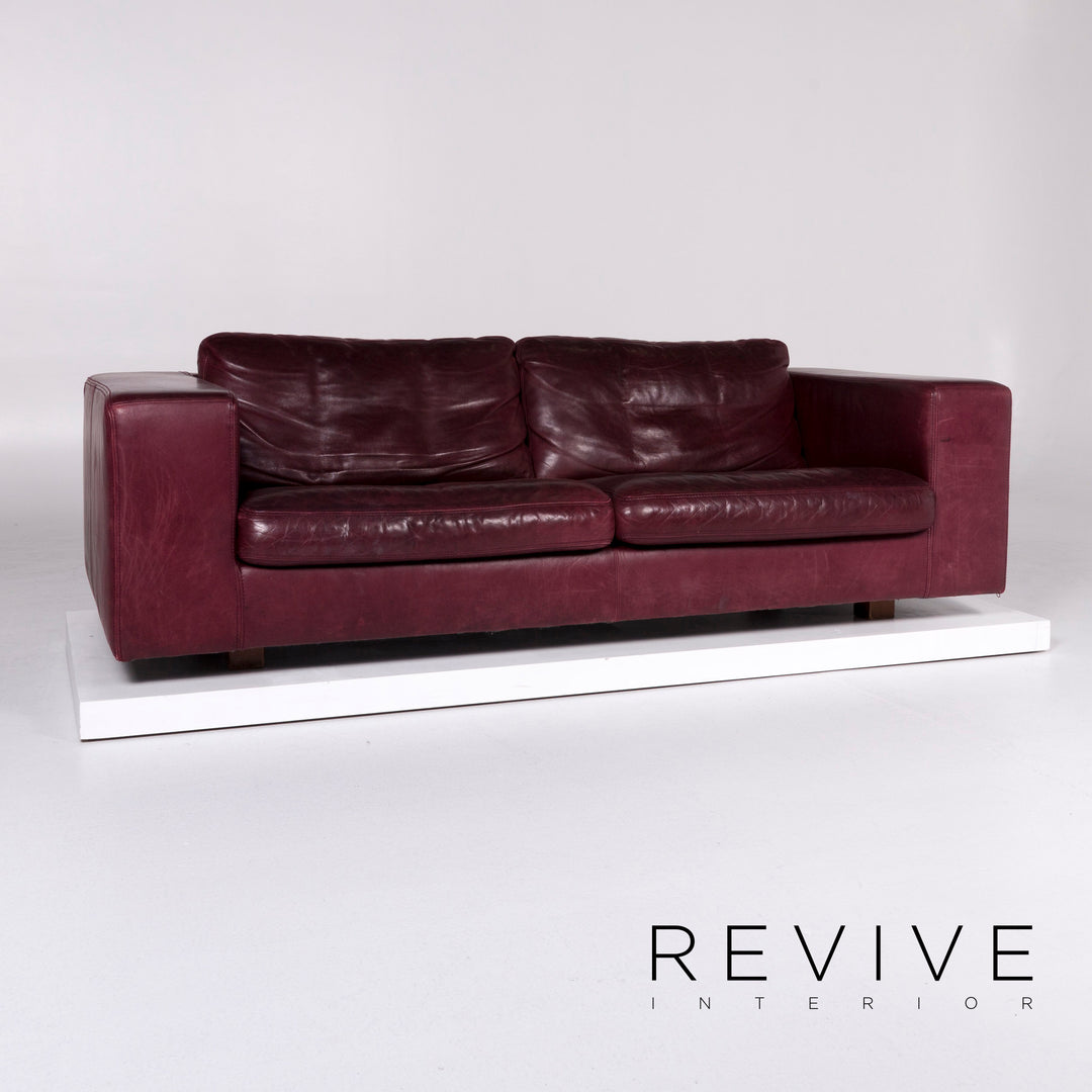 Machalke Leder Sofa Lila Zweisitzer Couch #10330