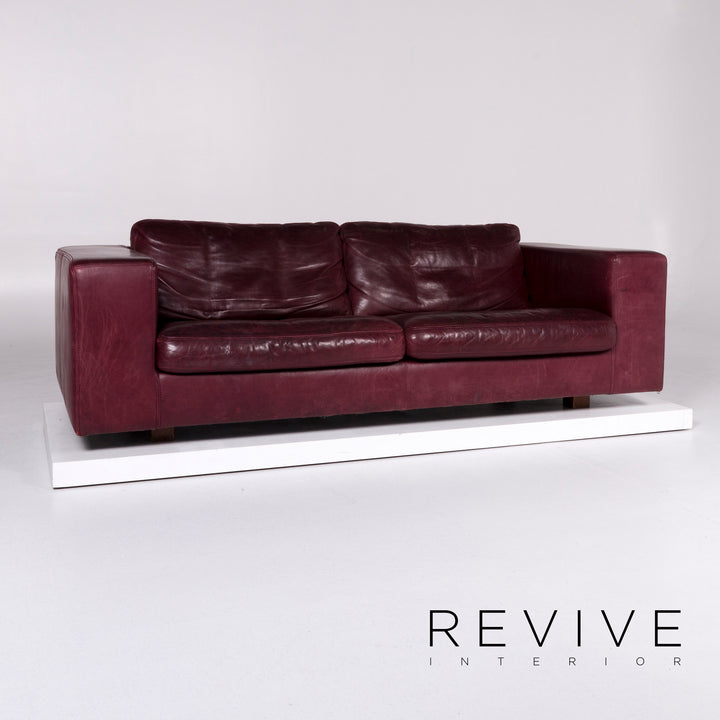 Machalke Leder Sofa Lila Zweisitzer Couch #10330