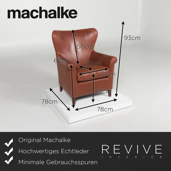 Fauteuil en cuir Machalke marron #11479