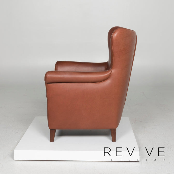 Fauteuil en cuir Machalke marron #11479