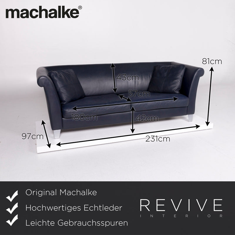 Machalke Leder Sofa Blau Zweisitzer 