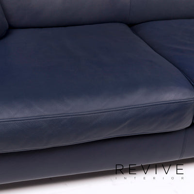 Machalke Leder Sofa Blau Zweisitzer #10758