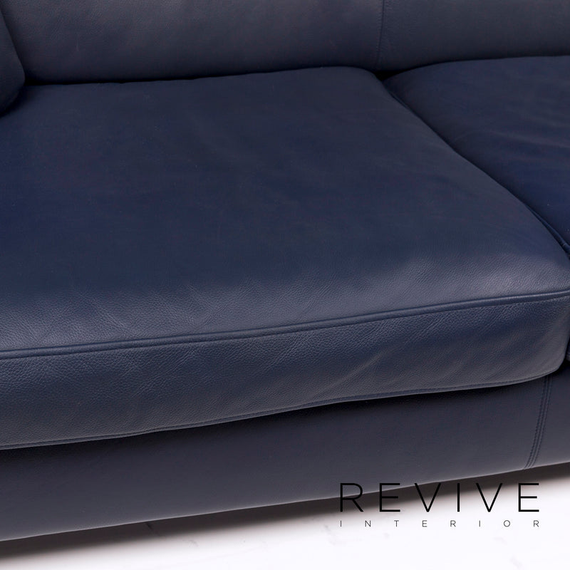Machalke Leder Sofa Blau Zweisitzer 