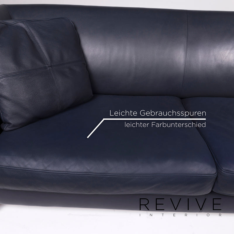Machalke Leder Sofa Blau Zweisitzer 