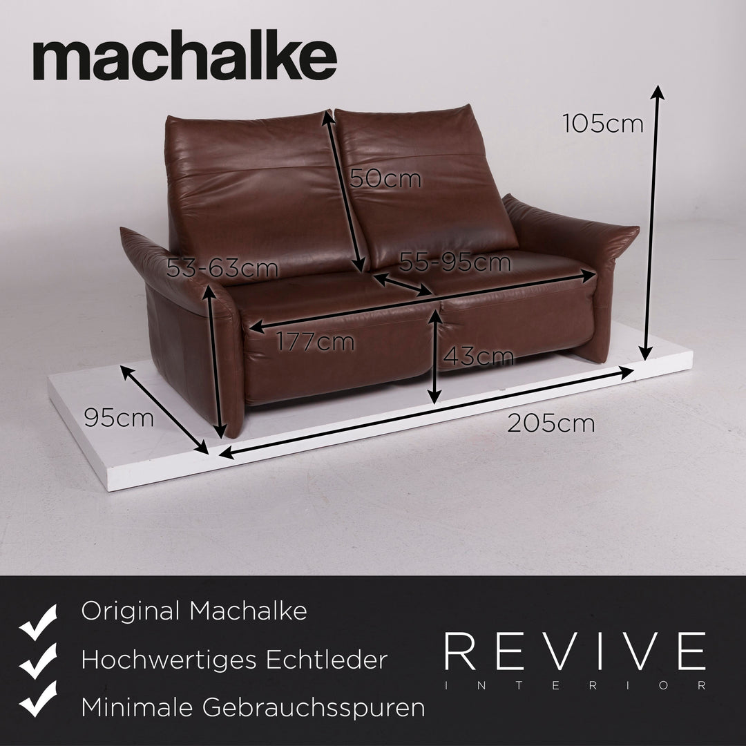 Machalke leather sofa brown three-seater including function #11439