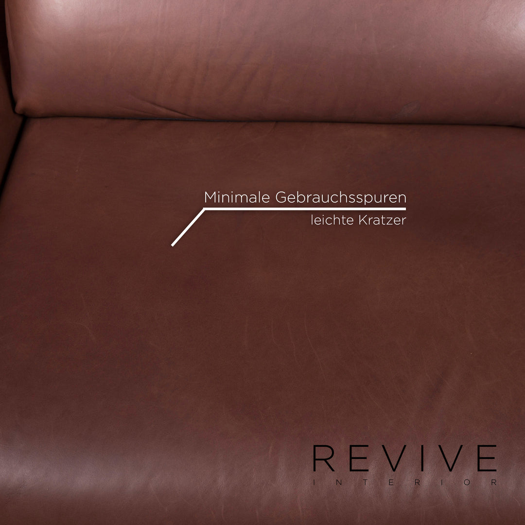Machalke leather sofa set brown three-seater two-seater #11765