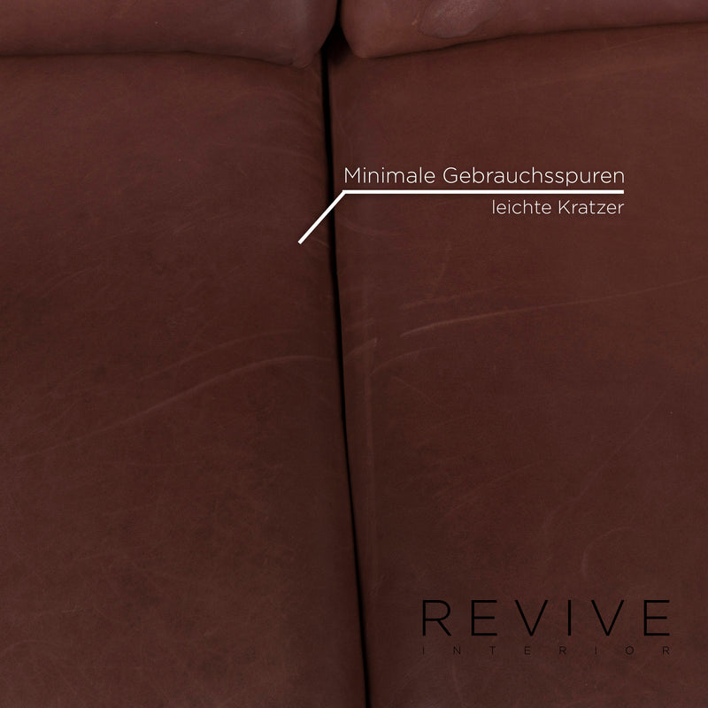 Machalke Leder Sofa Braun Dreisitzer inkl. Funktion 