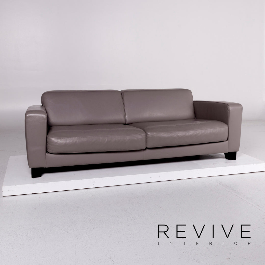 Machalke Leder Sofa Grau Zweisitzer Couch #11118