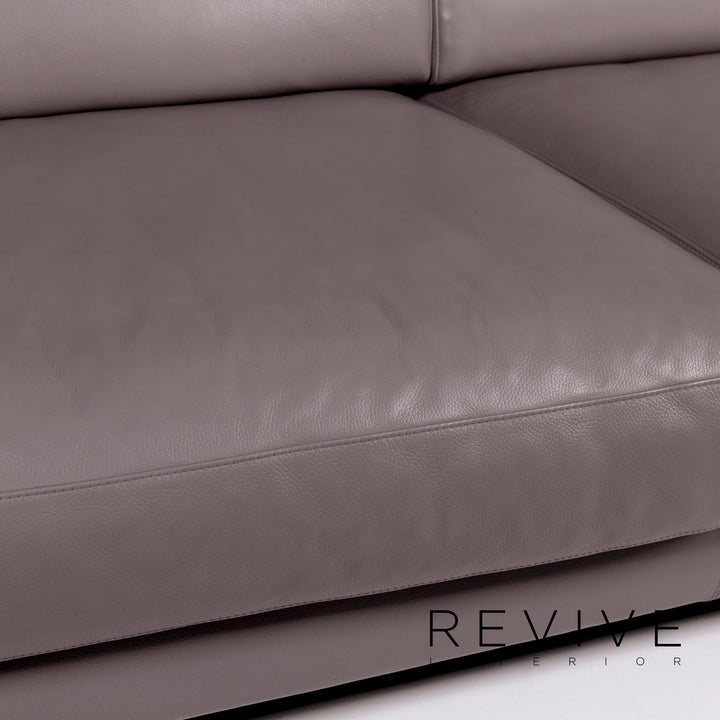 Machalke Leder Sofa Grau Zweisitzer Couch #11118