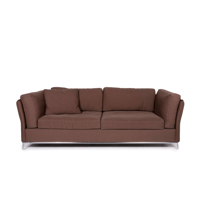 Machalke Loveseat Stoff Sofa Braun Dreisitzer Couch 