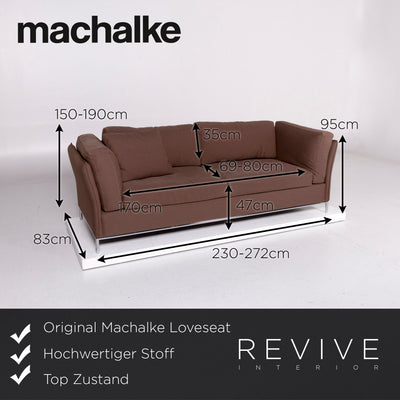 Machalke Loveseat Stoff Sofa Braun Dreisitzer Couch #11148