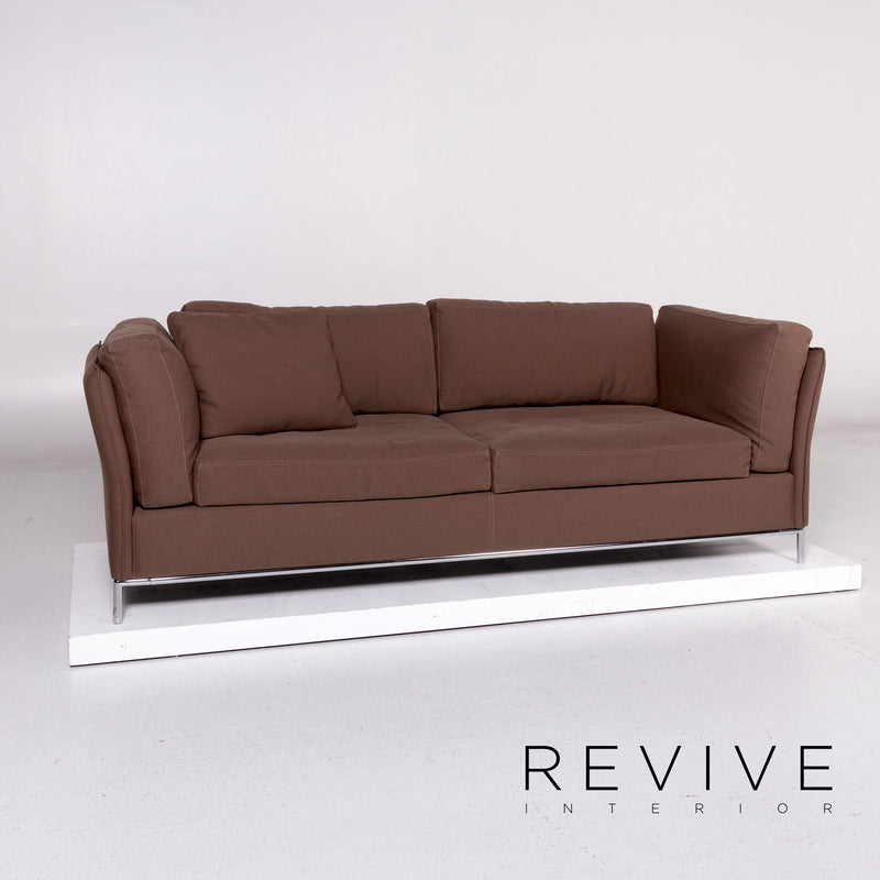 Machalke Loveseat Stoff Sofa Braun Dreisitzer Couch 