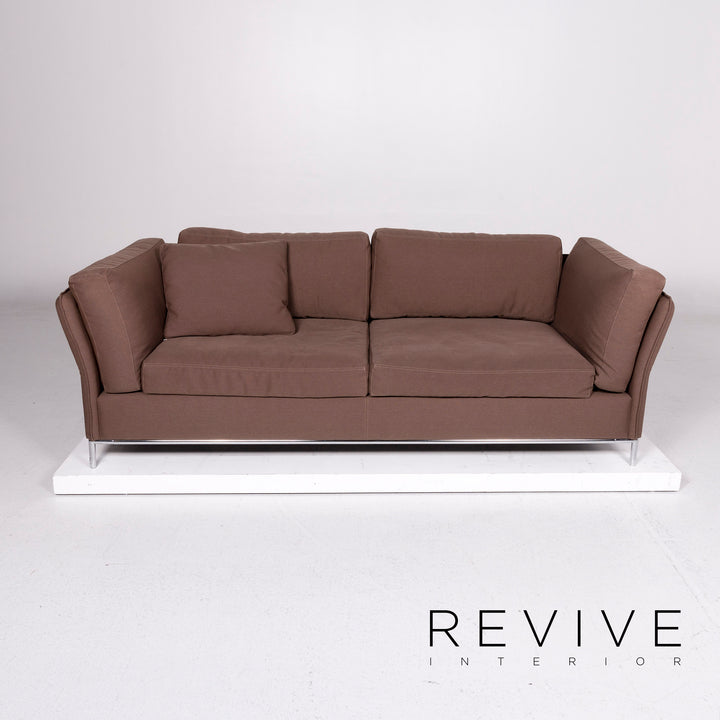Machalke Loveseat Fabric Sofa Brown Three Seater Couch #11148