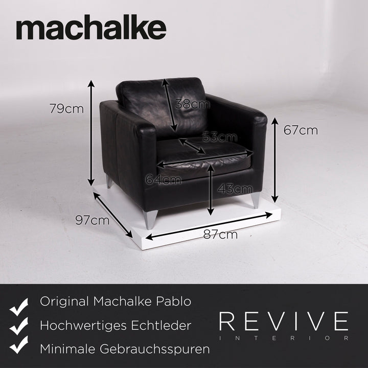 Machalke Pablo Fauteuil en cuir noir #11109