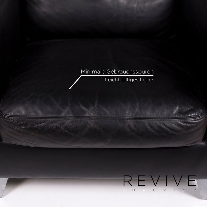 Machalke Pablo Fauteuil en cuir noir #11109