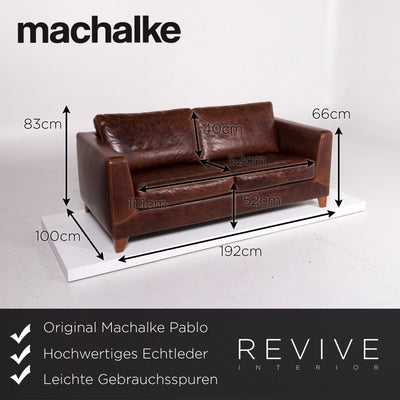 Machalke Pablo Leder Sofa Braun Dreisitzer Couch #11456