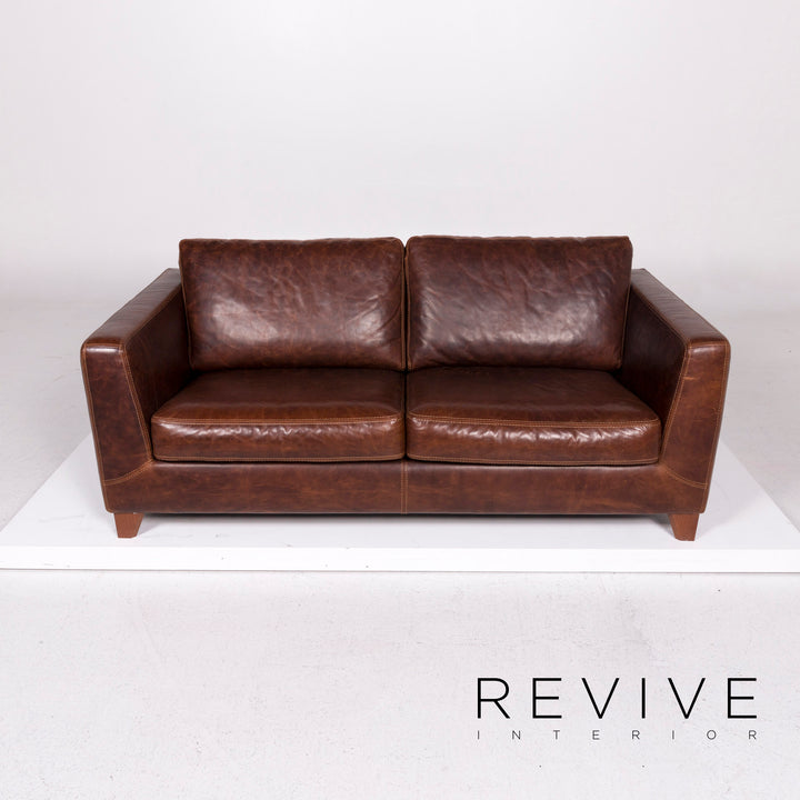 Machalke Pablo Leather Sofa Brown Three Seater Couch #11457