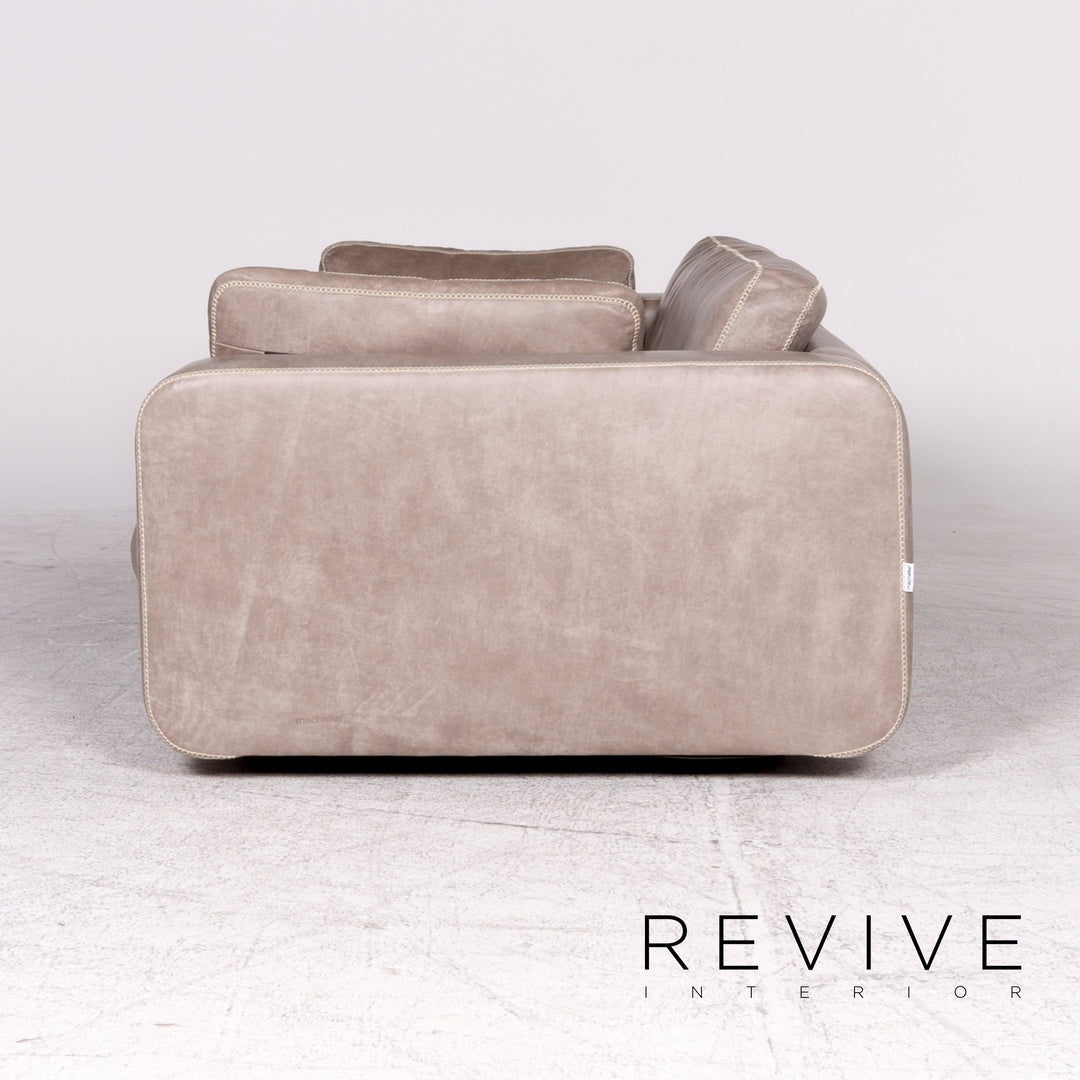 Machalke Valentino Canapé design en cuir gris véritable canapé deux places #8701