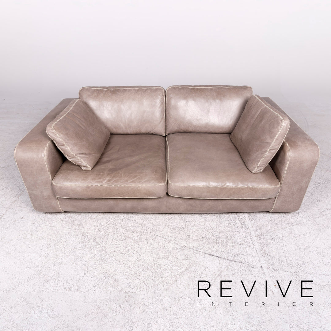 Machalke Valentino Canapé design en cuir gris véritable canapé deux places #8701