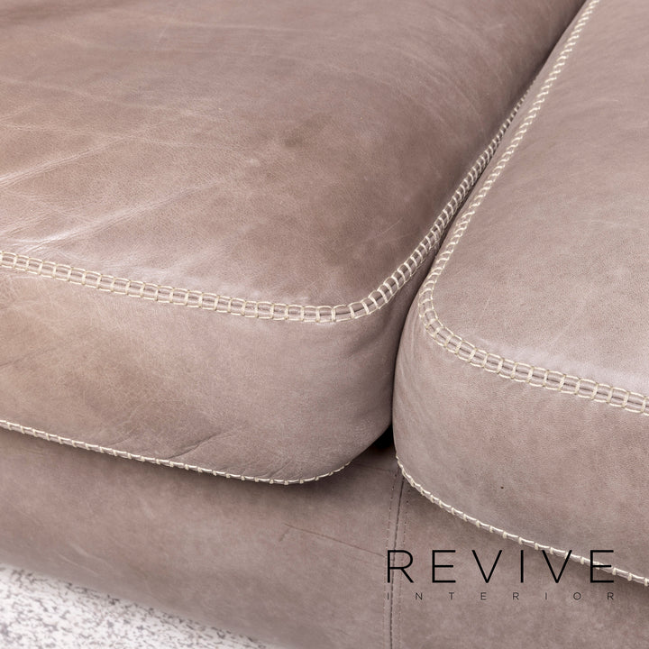 Machalke Valentino Canapé design en cuir gris véritable canapé deux places #8701