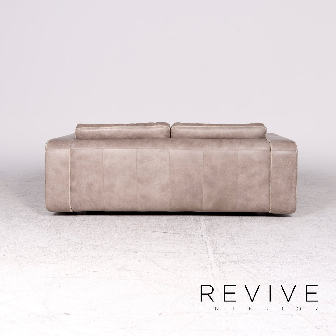 Machalke Valentino Canapé design en cuir gris véritable canapé deux places #8701
