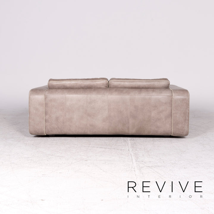 Machalke Valentino Canapé design en cuir gris véritable canapé deux places #8701