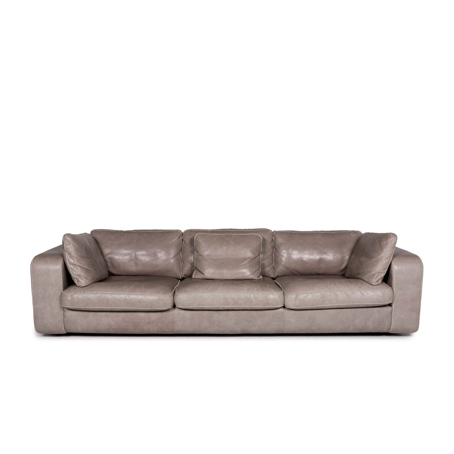 Machalke Valentino Leather Sofa Gray Three Seater Couch #11100