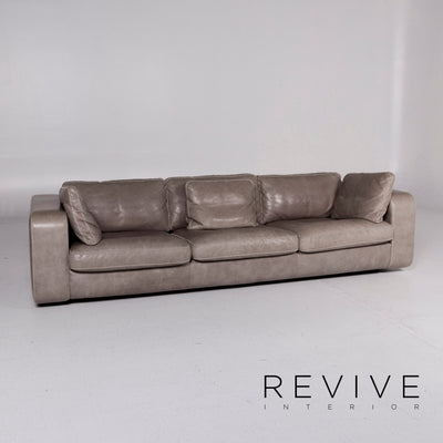 Machalke Valentino Leder Sofa Garnitur Grau 1x Dreisitzer 1x Couch #11340