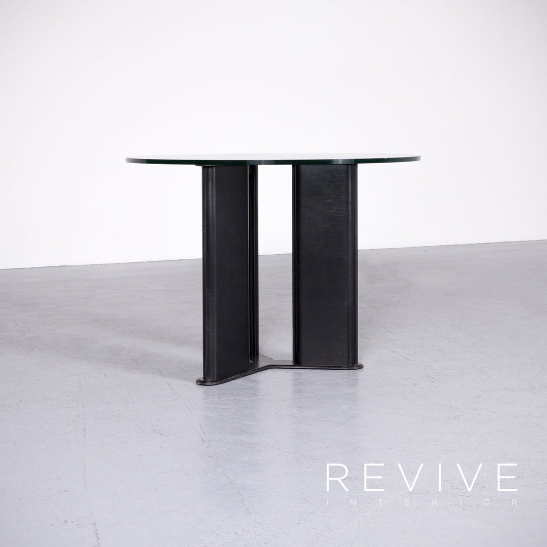 Matteo Grassi Korium Designer Sessel Couchtisch Garnitur Leder Glas Tisch Glastisch #7190