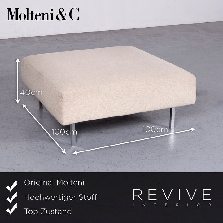 Molteni Designer Stoff Sofa Hocker Garnitur Creme Dreisitzer Couch #7126