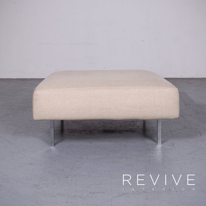 Molteni designer fabric sofa stool set cream three-seater couch #7126