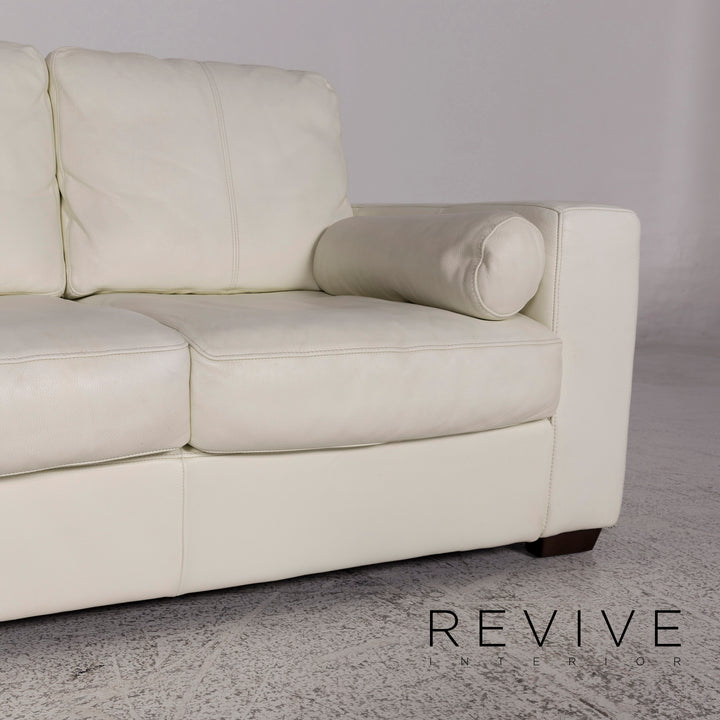 Musterring leather sofa white three-seater couch #9818