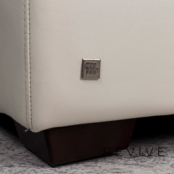 Musterring Leder Sofa Weiß Dreisitzer Couch #9818