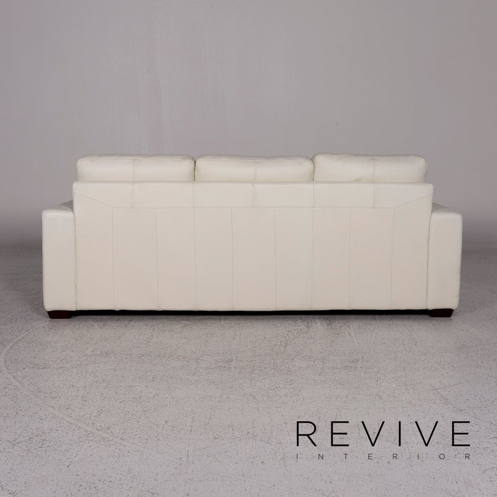 Musterring Leder Sofa Weiß Dreisitzer Couch #9818