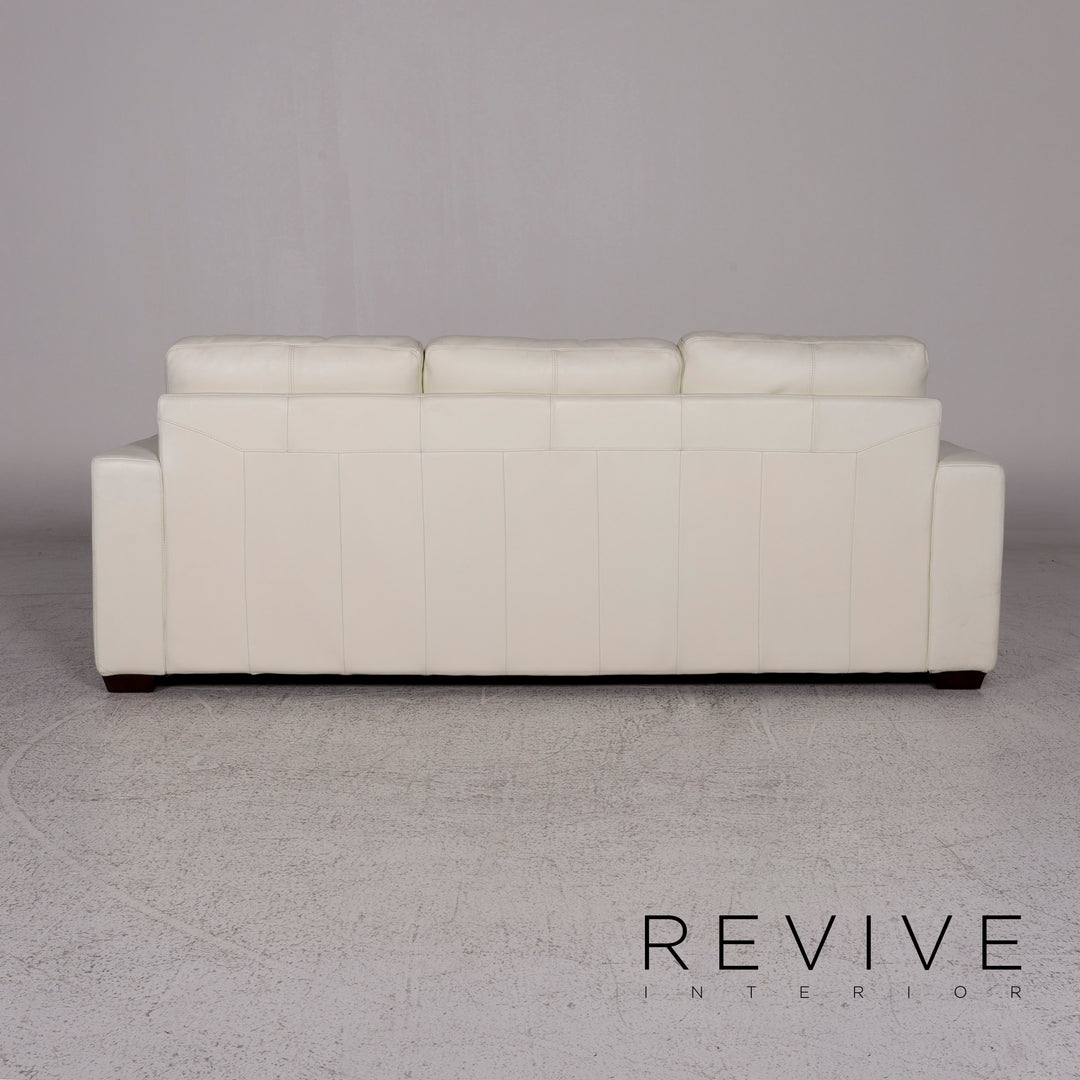 Musterring leather sofa white three-seater couch #9818