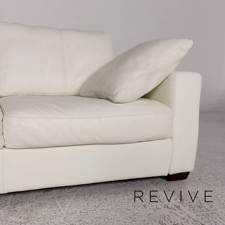 Musterring Leder Sofa Weiß Zweisitzer Couch #9817