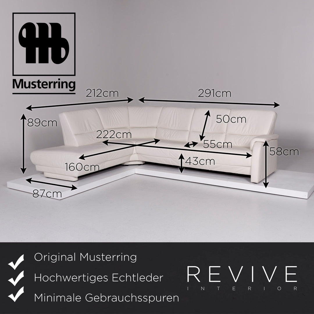 Musterring Leder Ecksofa Weiß Sofa Couch #10567