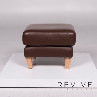 Musterring Leder Hocker Braun #11592
