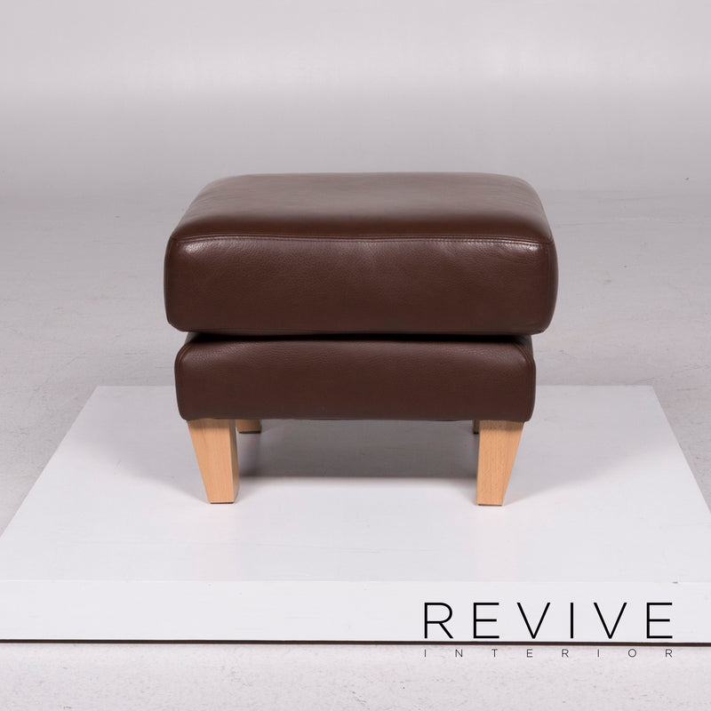 Musterring Leder Hocker Braun 