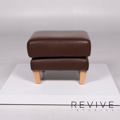 Musterring Leder Hocker Braun #11592
