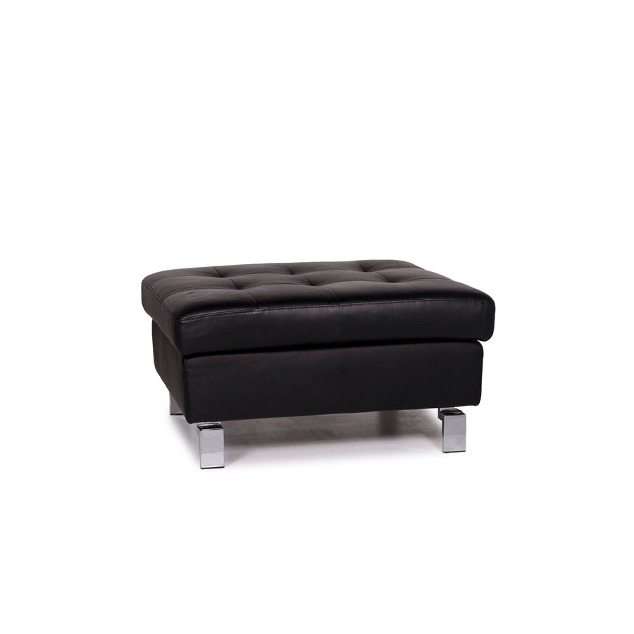 Musterring Leather Stool Black Ottoman #11123