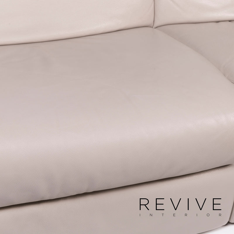 Musterring Leder Sofa Grau Zweisitzer inkl. Funktion 