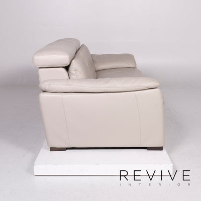 Musterring Leder Sofa Grau Zweisitzer inkl. Funktion #11312